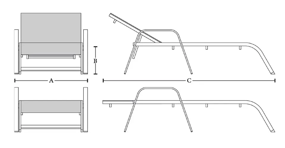 DIMENSIONI - LETTINO -PROTEO - SEABLUE